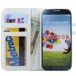 Wholesale Samsung Galaxy S4 Diamond Leather Wallet Case with Stand (White)